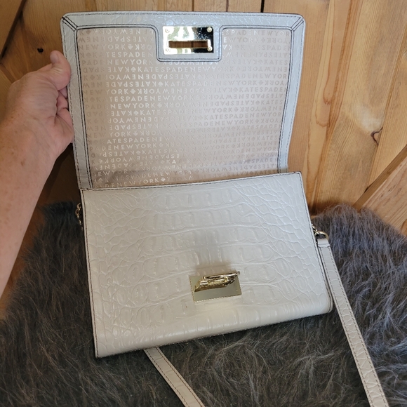 Kate Spade Fiona Harwood Place Shoulder Bag Croc Embossed - Picture 15 of 16